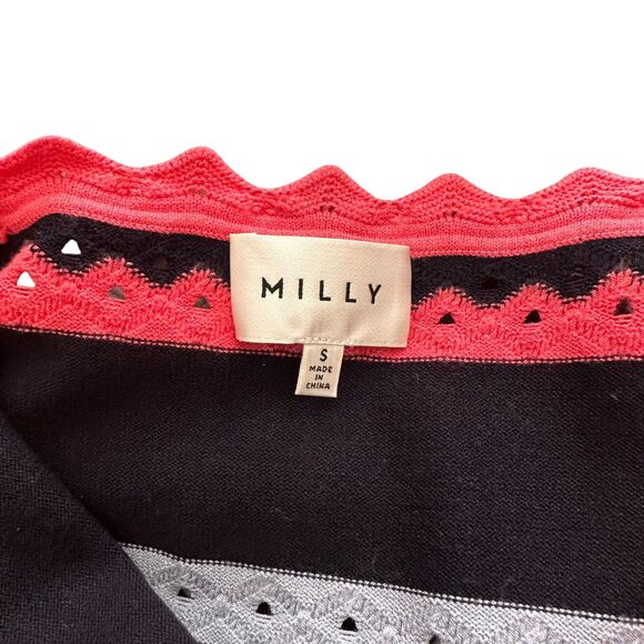 MILLY Striped Sleeveless Knit Midi Dress Small - Picture 7 of 8